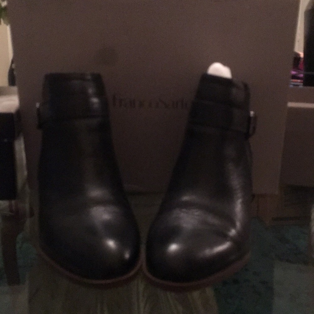 9 Franco Sarto black ankle boot. Barely worn.